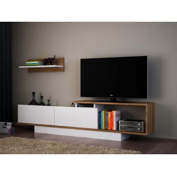 Comoda TV Oraze, Alb, 180x45x30 cm