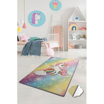 Covor de Copii Flying Unicorn, Multicolor (diverse dimensiuni)