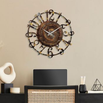 Ceas de perete Metal Wall Clock 15, Multicolor, 48x1x48 cm
