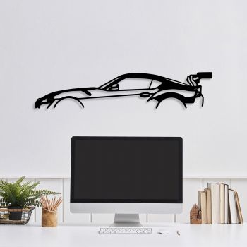 Decoratiune de perete Metal Dodge Viper Silhouette, Negru, 14x1x70 cm
