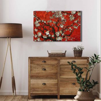 Tablou Canvas Cer Rosu, Rosu, 70 x 45 cm ieftin