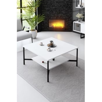Masuta de cafea Black Line Coffee Table, Gri, 80 x 40 x 80 cm
