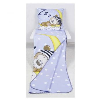 Set pătură și față de pernă pentru copii albastru-deschis 85x125 cm – OYO kids