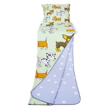 Set pătură și față de pernă pentru copii albastru-deschis/bej 85x125 cm – OYO kids