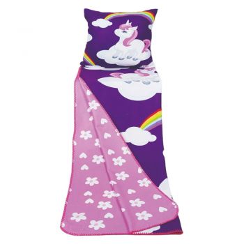 Set pătură și față de pernă pentru copii roz/mov 85x125 cm – OYO kids