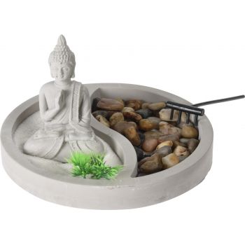 Decoratiune Buddha Zen Garden Oval, 19x19x12 cm, ciment ieftina