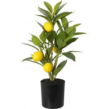 Planta decorativa Lemon Tree, 10x10x43 cm, polipropilena