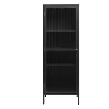 Vitrină neagră din metal 58x160 cm Bronco – Unique Furniture