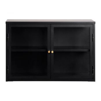 Vitrină neagră din metal 90x60 cm Carmel – Unique Furniture ieftina