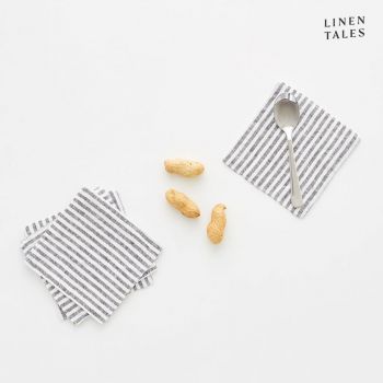 Coasters negre-albe din țesătură 4 buc. – Linen Tales
