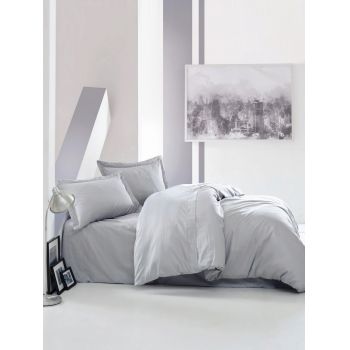 Lenjerie de pat pentru o persoana Single XL (DE), Elegant - Grey, Cotton Box, Bumbac Satinat