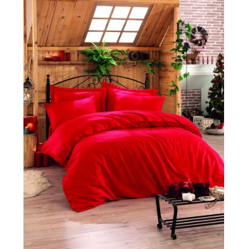 Lenjerie de pat pentru o persoana Single XL (DE), Elegant - Red v2, Cotton Box, Bumbac Satinat