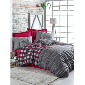 Lenjerie de pat pentru o persoana Single XL (DE), Jonas - Claret Red, Cotton Box, Bumbac Ranforce ieftina