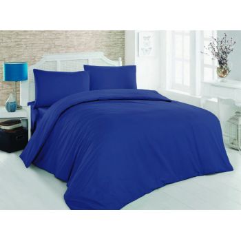 Lenjerie de pat pentru o persoana Single XL (DE), Dark Blue, Patik, Bumbac Ranforce ieftina