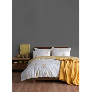 Lenjerie de pat pentru o persoana (DE), Meltem - Yellow, Primacasa by Türkiz, Bumbac Ranforce