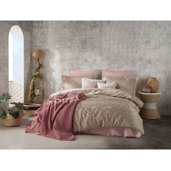 Lenjerie de pat pentru o persoana (DE), Rosebella - Pink, Primacasa by Türkiz, Bumbac Satinat