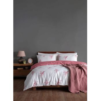 Lenjerie de pat pentru o persoana (FR), Meltem - Pink, Primacasa by Türkiz, Bumbac Ranforce