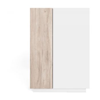 Dulap alb/natural cu aspect de lemn de stejar 90x126 cm Udine – Marckeric