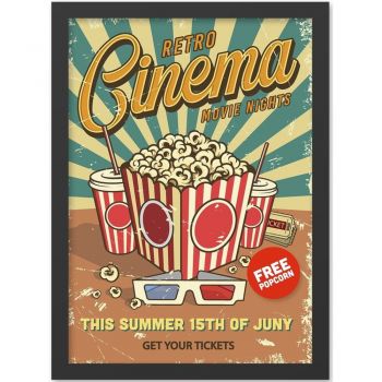Tablou 40x55 cm Retro Cinema – Wallity