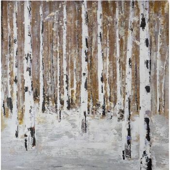 Tablou pictat manual 70x70 cm Birch Wood – Wallity