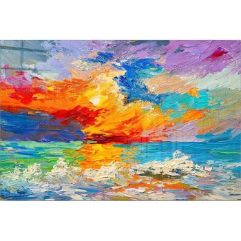 Tablou din sticlă 100x70 cm Abstract Sunset – Wallity ieftin