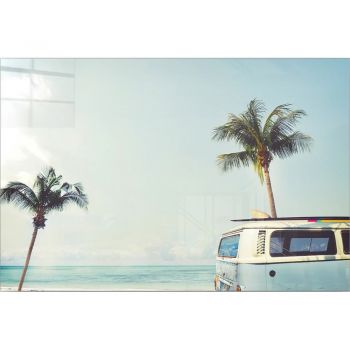 Tablou din sticlă 100x70 cm Surf Van – Wallity ieftin