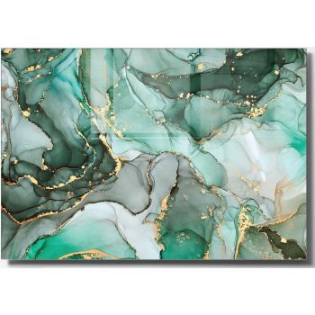 Tablou din sticlă 70x50 cm Turquoise – Wallity