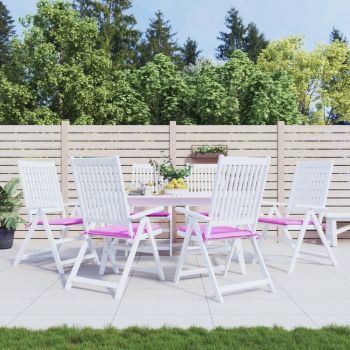 vidaXL Perne scaun grădină, roz, 6 buc., 50x50x3 cm, textil