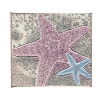Covoras de baie, Confetti, Sea Star, 50x57 cm, Poliamida, Roz