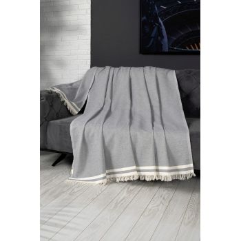 Cuvertura de pat, Alinda - Grey (170 x 230), DC Home, Bumbac