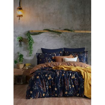 Lenjerie de pat pentru o persoana (FR), Bamboo - Flower, Primacasa by Türkiz, Bumbac Satinat