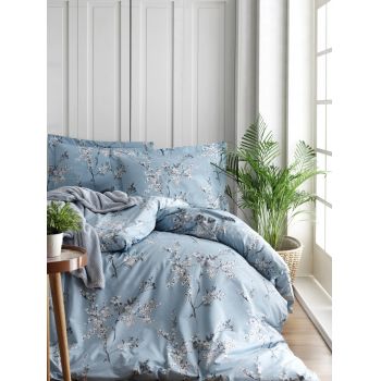 Lenjerie de pat pentru o persoana (FR), Chicory - Blue, Türkiz, Bumbac Ranforce ieftina
