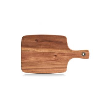 Tocator cu maner din lemn de salcam, Oriental Small Natural, L32,5xl18,5xH1,2 cm