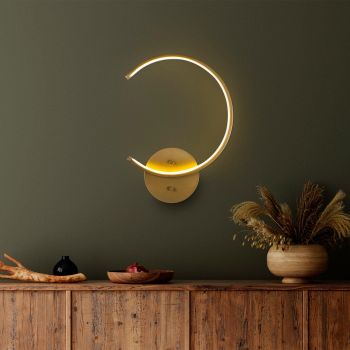 Lampa de perete Moon Circle 13328, Negru, 33x46x6 cm