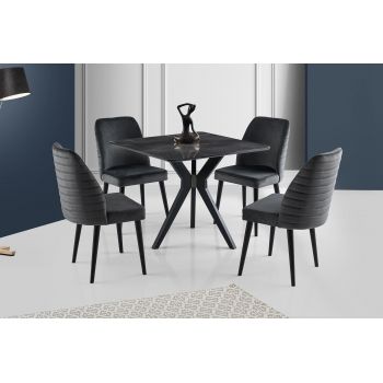 Masă Kare Ares Dining Table, Negru, 87x75x87 cm