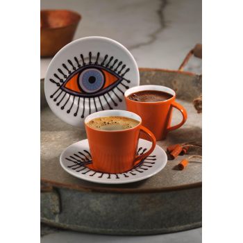 Set cești de cafea, Multicolor, 21.5x6.5x14 cm