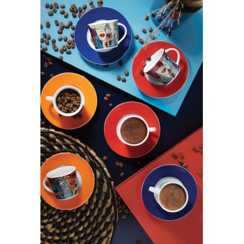 Set cești de cafea, Multicolor, 30x9x24 cm
