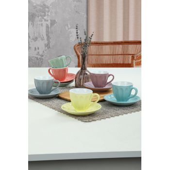 Set de cani de ceai, Multicolor, 36x16x25 cm