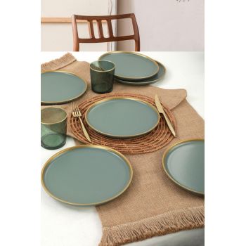 Set farfurii pentru desert Dessert Plate Set, Verde, 22 x 22 cm