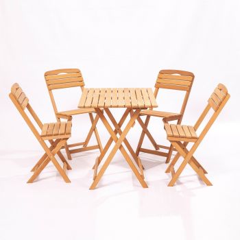 Set masă și scaune de grădină (5 bucăți) MY004, Maro, 80x72x60 cm ieftin