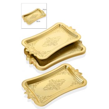 Tava de servit Serving Tray MRTK - Gold, Aur, 33x5x20 cm