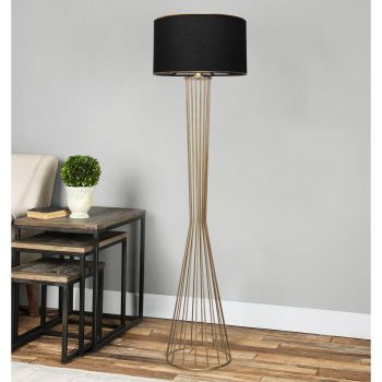 Lampa de podea AYDIN Floor Lamp, Aur - Negru, 38x155x21 cm