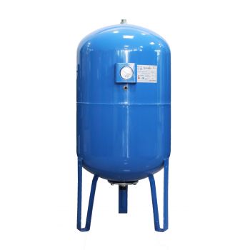 Vas expansiune pentru hidrofor Fornello 100 litri, vertical, cu picioare si manometru, culoare albastru, presiune maxima 10 bar, membrana EPDM