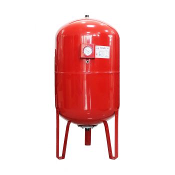 Vas expansiune termic Fornello 100 litri, vertical, cu picioare si manometru, culoare rosu, presiune maxima 10 bar, membrana EPDM