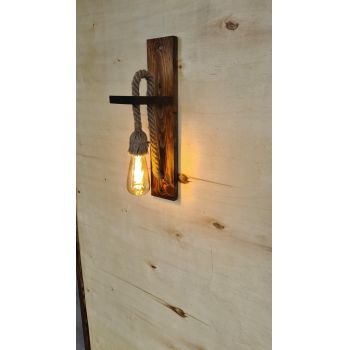 Lampa de perete Ahşap Wall Lamp, Nuc, 17x45x9 cm
