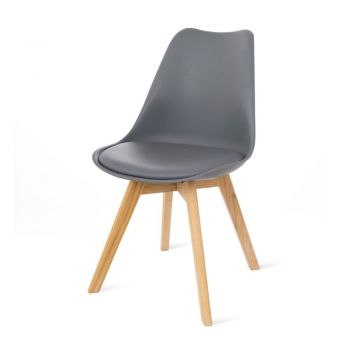 Set 2 scaune cu picioare din lemn de fag Bonami Essentials Retro, gri