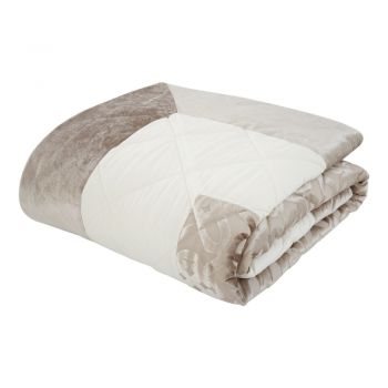 Cuvertură de pat matlasată din catifea 220x230 cm Lattice Cut - Catherine Lansfield ieftina