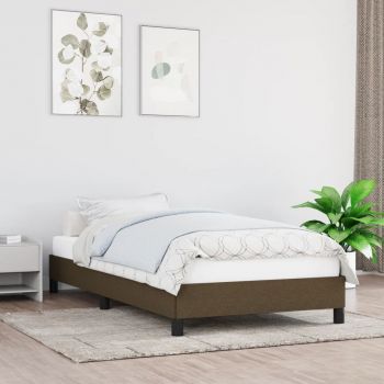 vidaXL Cadru de pat, maro închis, 90 x 200 cm, material textil