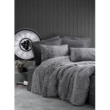 Lenjerie de pat pentru o persoana (DE), Sooty - Grey, Cotton Box, Bumbac Ranforce
