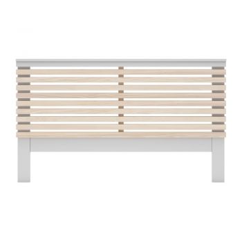 Tăblie de pat albă/în culoare naturală cu aspect de lemn de pin 163x100 cm Estefania – Marckeric